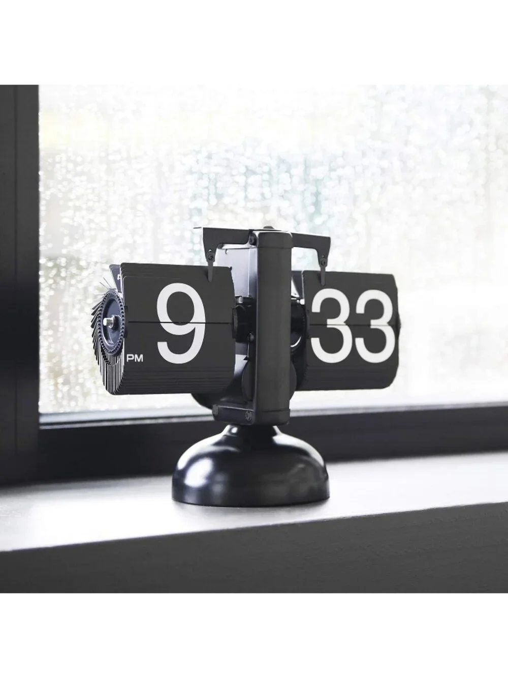 Home White Analog Quartz Large Number Antique Vintage Design Flip Desk Clock